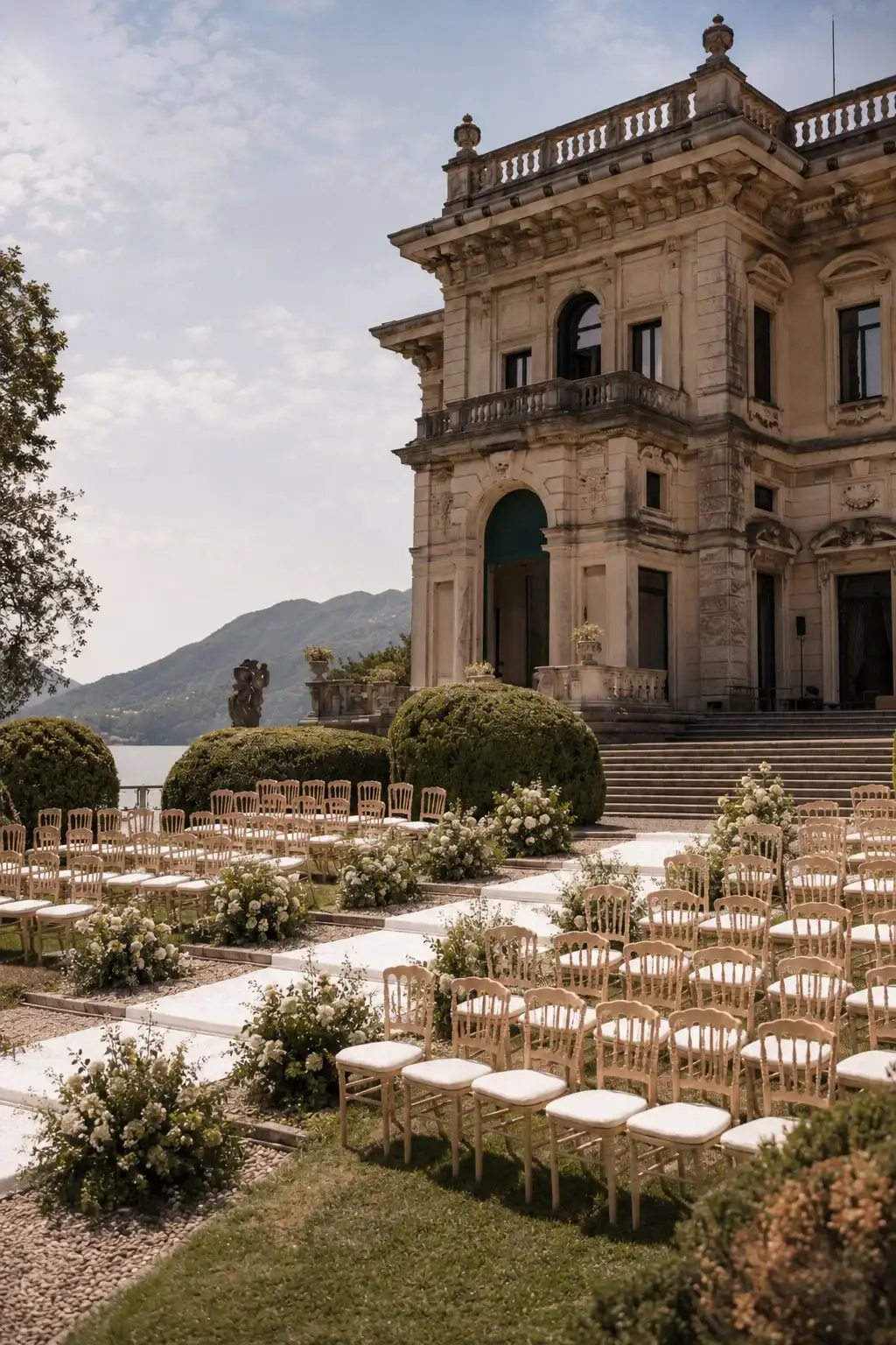 Villa Erba and its gardens beside Lake Como.