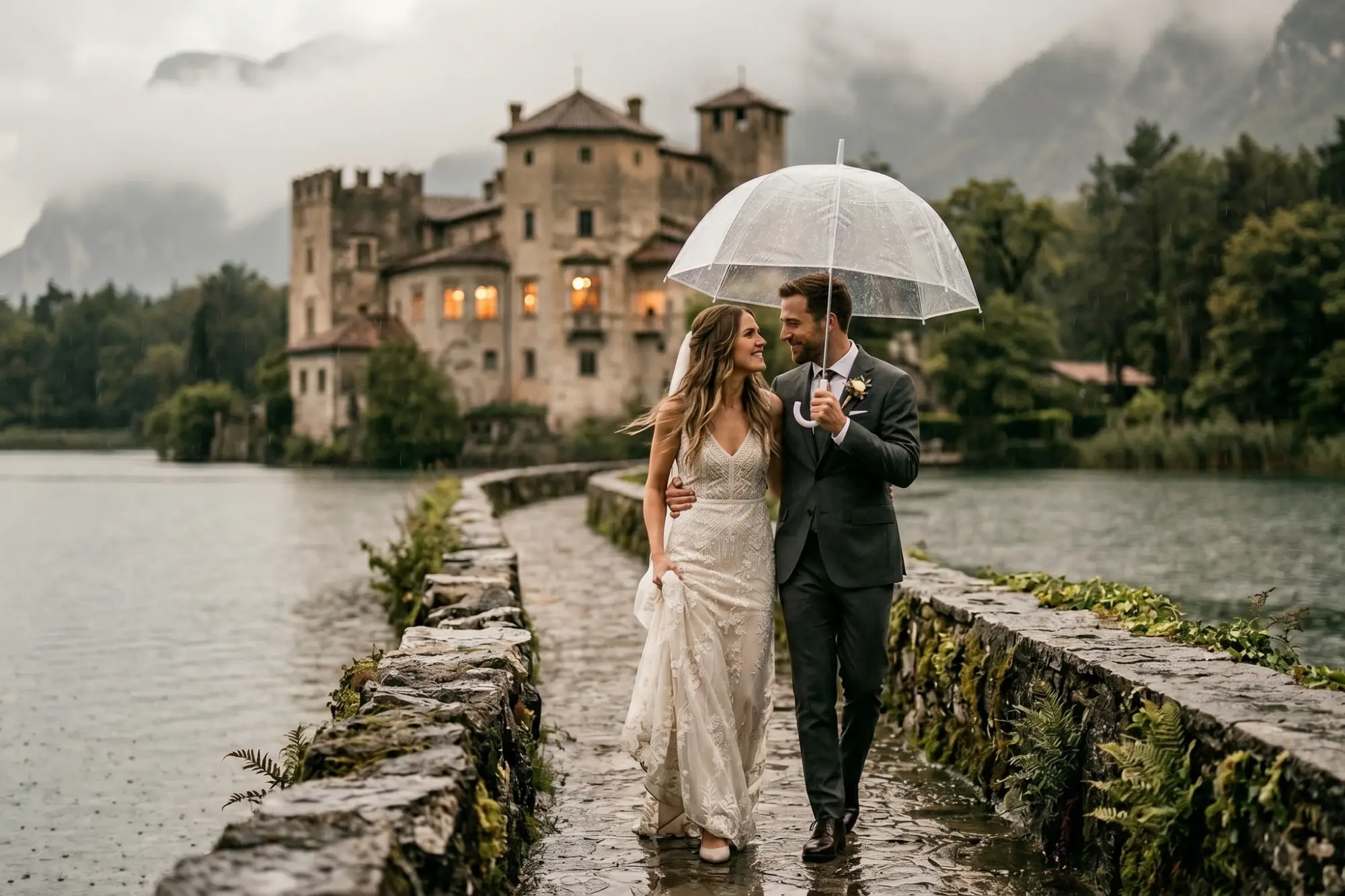Rain Wedding Photos That Feel Romantic